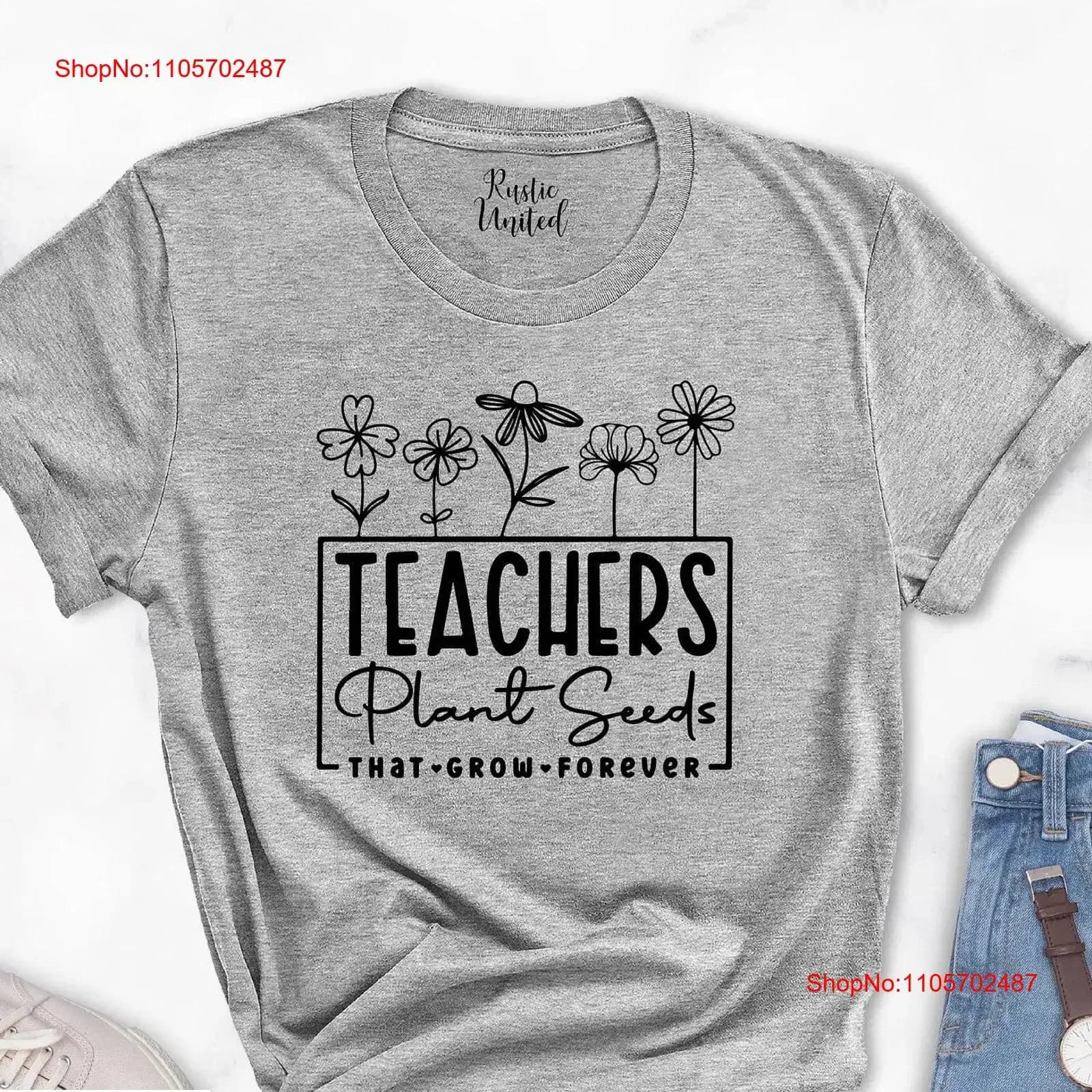 Teacher Flower T Shirt s For Appreciation Kindergarten Plant Seeds That Grow Forever vintage Washed designer clothes Slightly