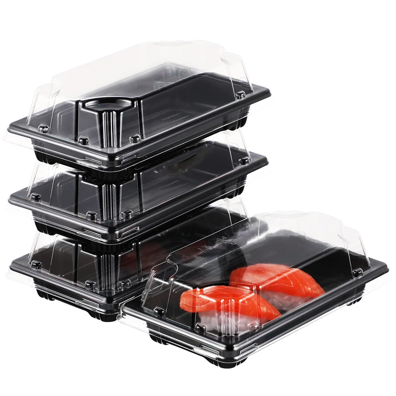 100 Pezzi Contenitori per Sushi Usa e Getta, Sicuri per Microonde, Ideali per Cene, Asporto, Catering e Preparazione Pasti