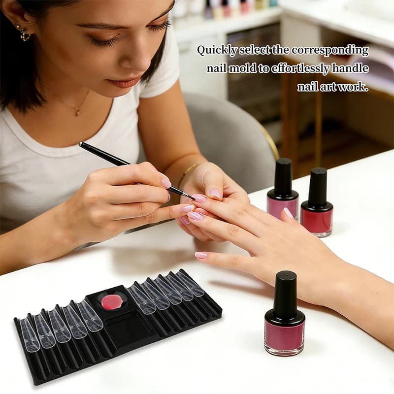 1Pc Plastic Multi-purpose Nail Art Pen Holder 10-Compartment Brush Stand With Color Palette Organize And Display Manicure Tool‘