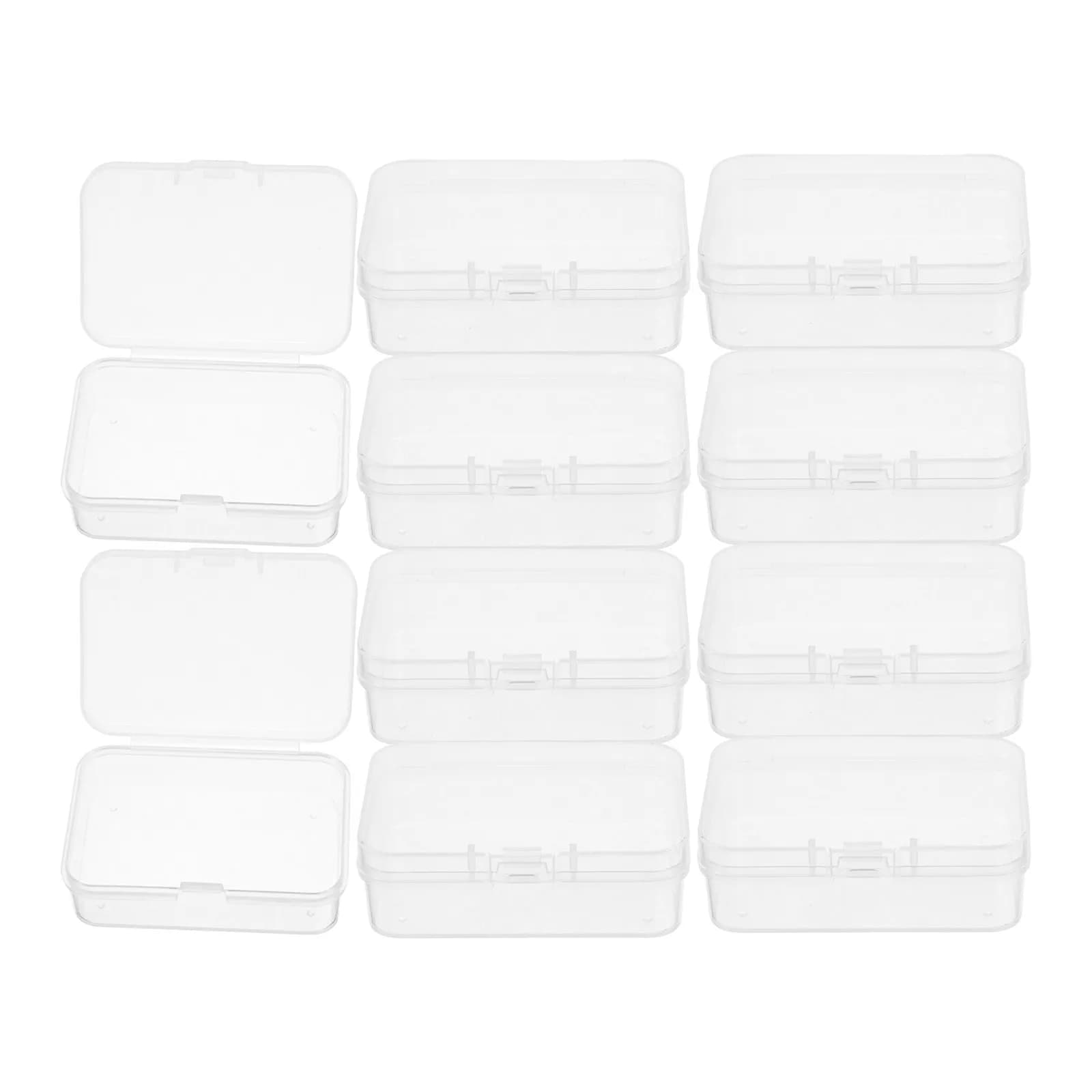 10 Pezzi Scatole Piccole Trasparenti in Plastica, Mini Contenitori Organizzatori per Perline, Fermagli per Capelli, Piccoli Accessori e Materiali per Artigianato