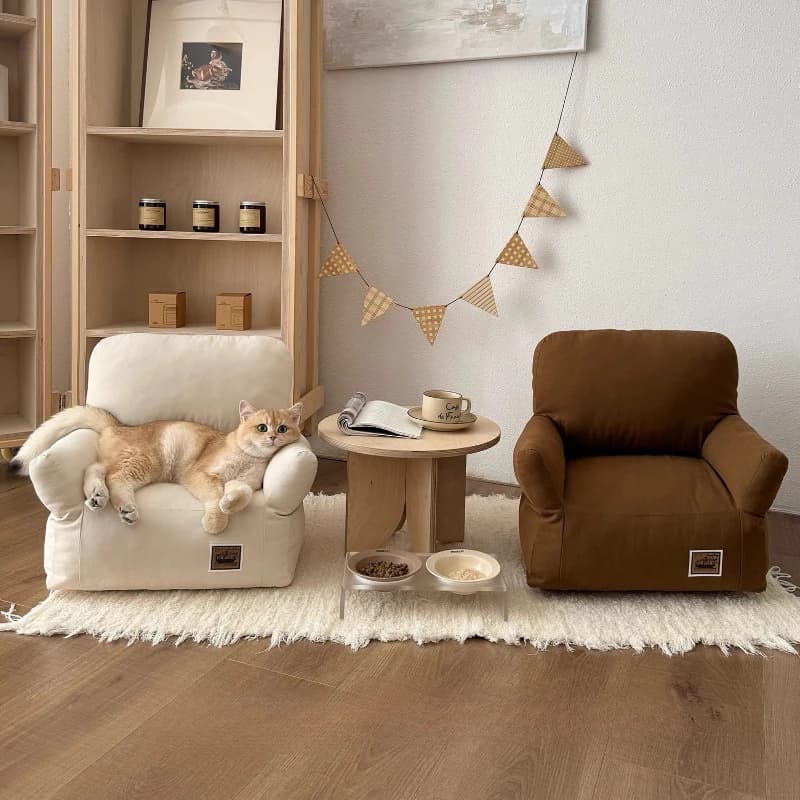 Divano Letto per Animali Domestici, Sfoderabile e Lavabile, Cuccia per Gatti e Cani, Arredo Versatile per Tutte le Stagioni, Comoda Casa in Peluche per Gatti