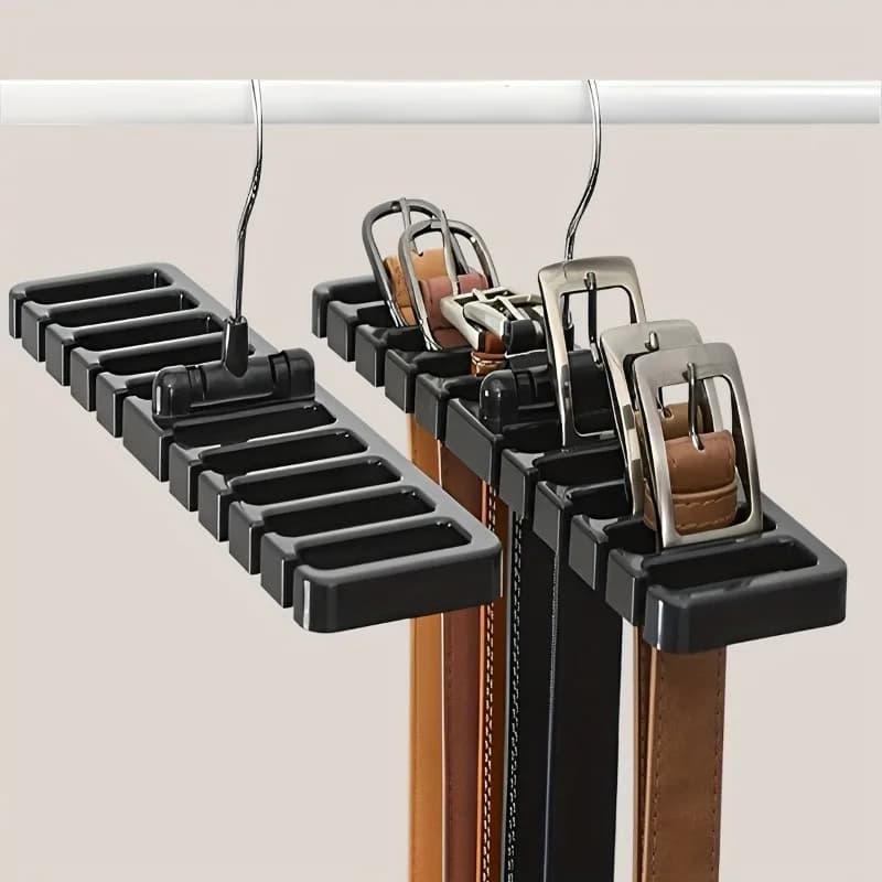 Organizzatore Multifunzionale per Cinture e Cravatte, Salvaspazio per Armadio, Struttura in Plastica Resistente