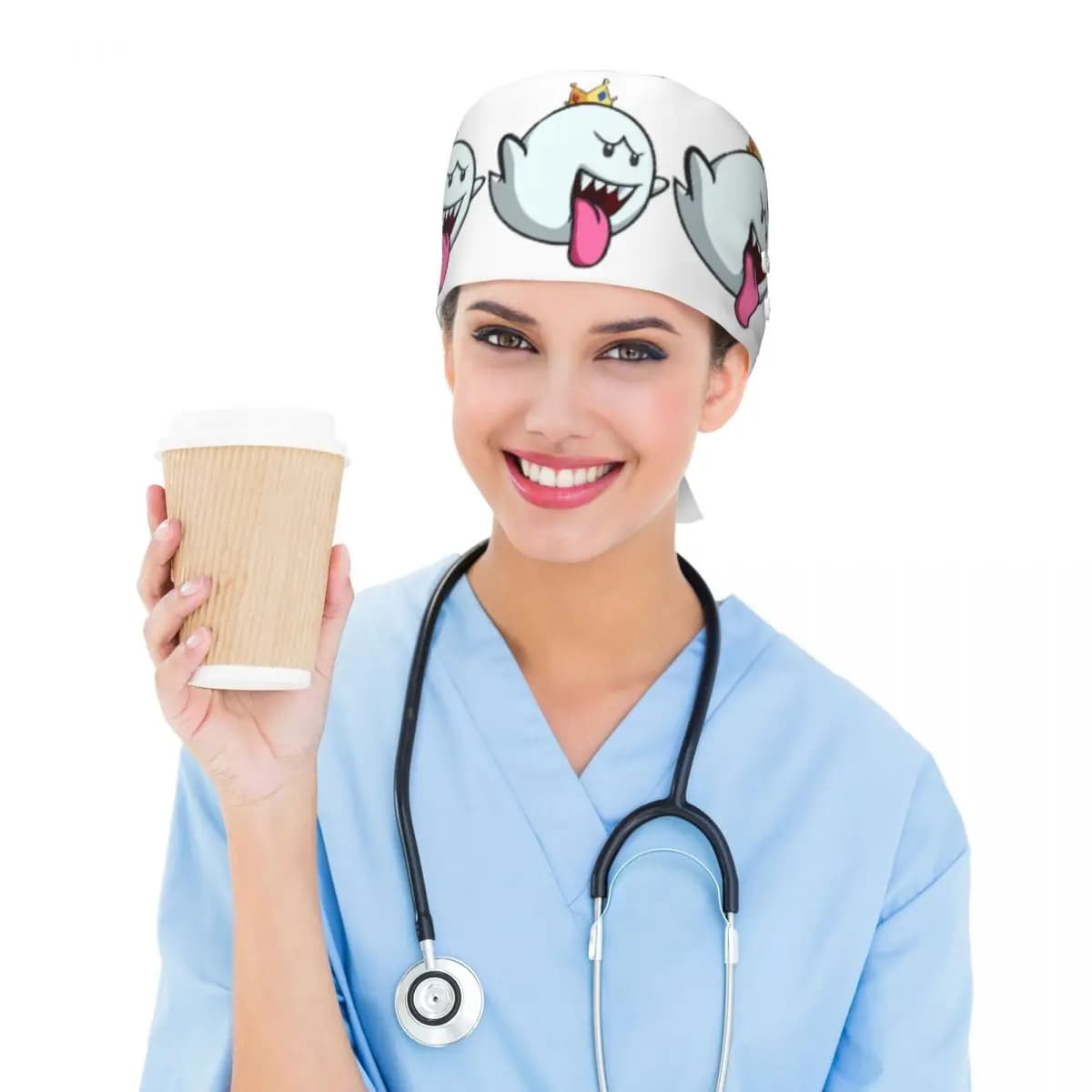 King Boo Scrub Hat Doctor Working Surgical Cap Men Women Adjustable Nursing Caps for Dentist