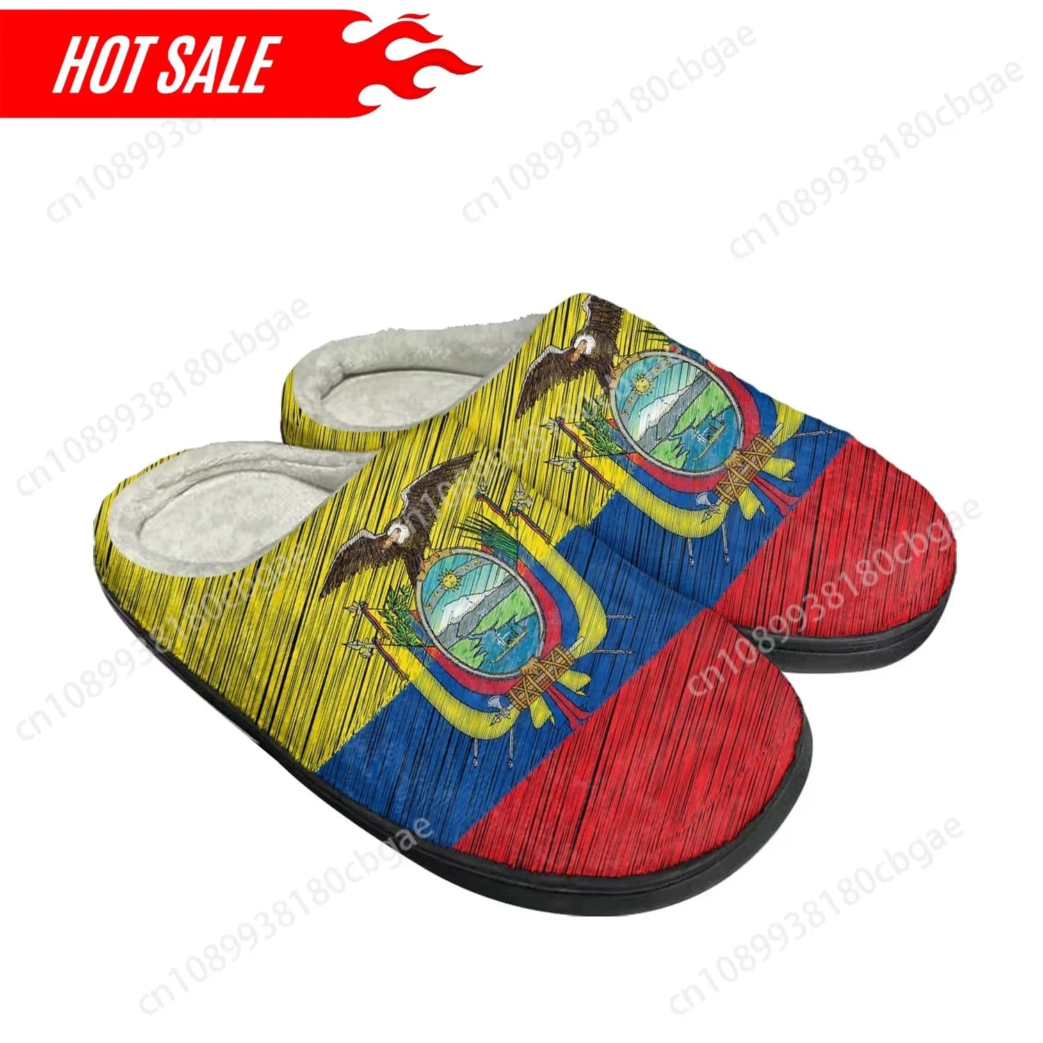 Hot Ecuador Flag Home Pantofole personalizzate in cotone Sandali da donna da uomo Ecuador Peluche Camera da letto Casual Mantieni calde Scarpe Pantofola termica