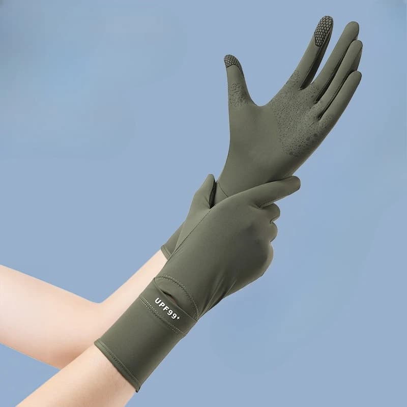 Women's gloves with UV sun protection for driving and cycling, ice silk, summer, anti-slip, touchscreen