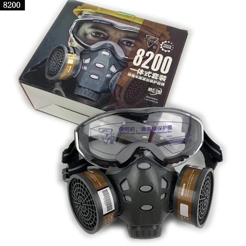 Respiratore a maschera antigas integrale con occhiali di sicurezza filtro Spray vernice antiparassitario chimico decorazione formaldeide lavoro antipolvere