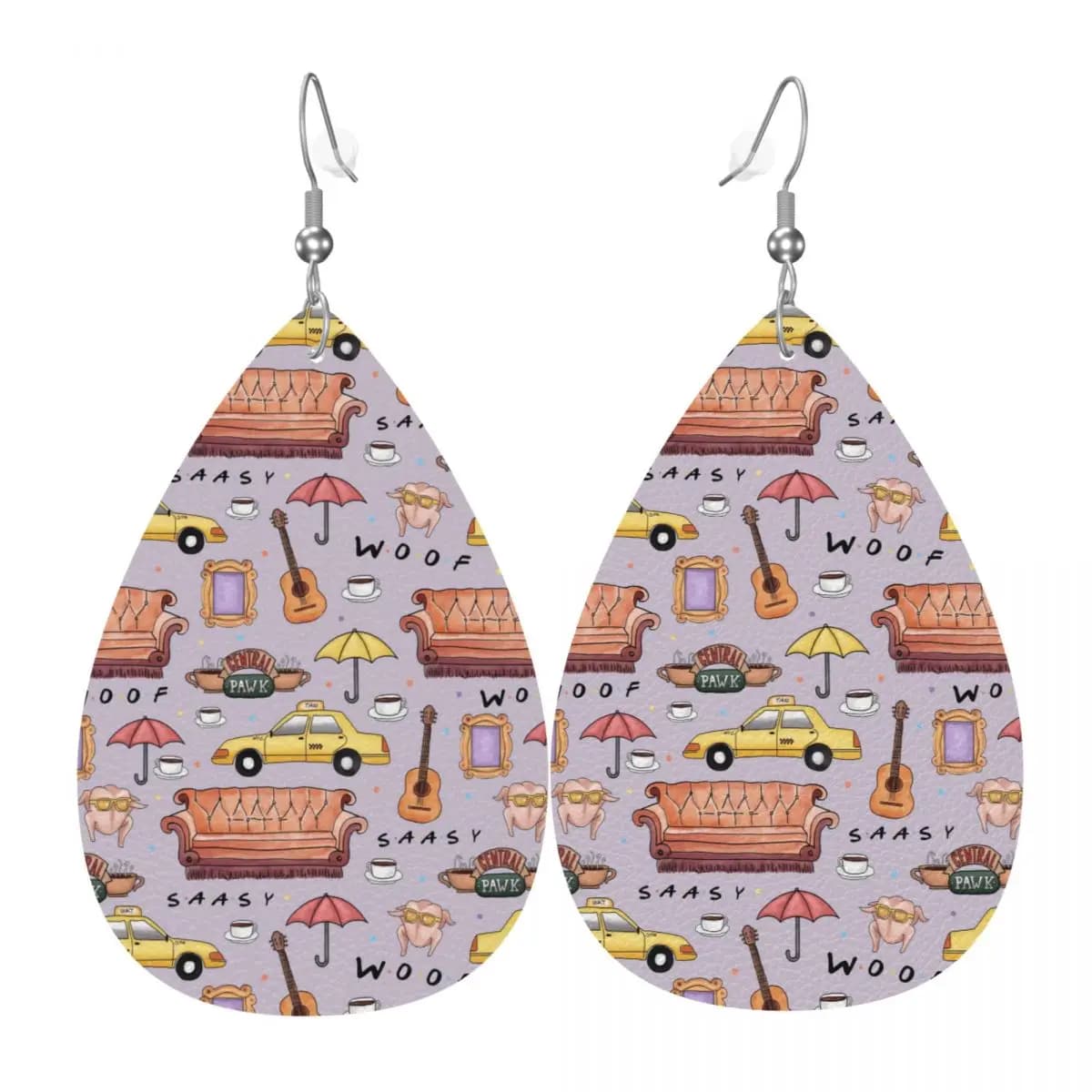 Orecchini pendenti pendenti personalizzati con collage di amici divertenti Orecchini in pelle per le donne Moda per la festa