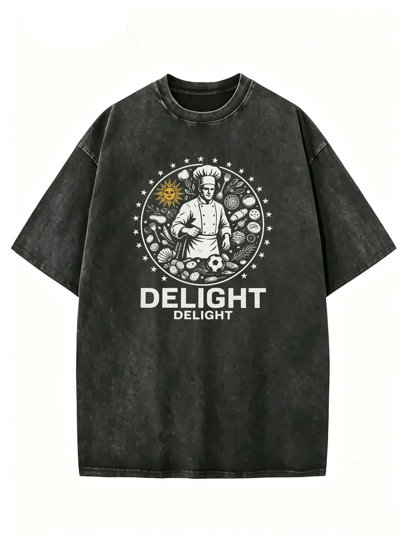 【Product Name】Pattern-Printed Vintage Washed Men's T-Shirt, Soft Washed Fabric, Breathable Washable Material, Hip-Hop Urban Style, Y2K Grand Style, Casual Loose Fit, Suitable for Daily Wear and Street Style