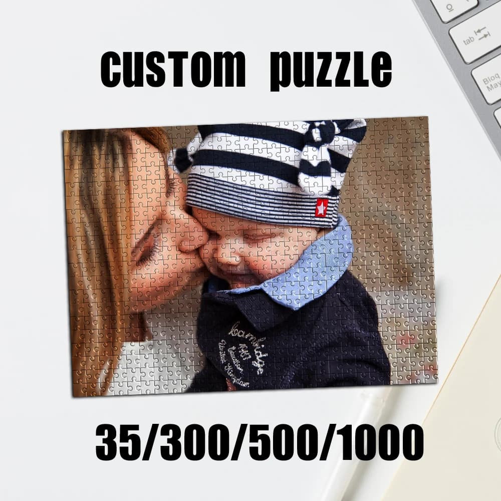 35/300/500/1000pcs Personalized Custom Photo Puzzle family photo Father's Day Back To School Halloween Christmas New Year