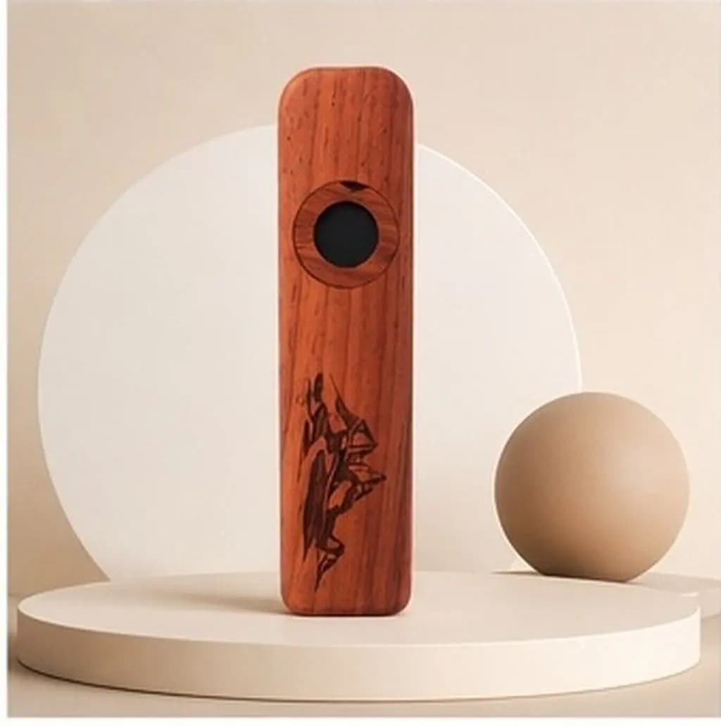 1Set Natural Rosewood Wooden Kazoo Portable Lightweight Music Instrument Classroom Teaching Travel Ukulele Guitar Violin