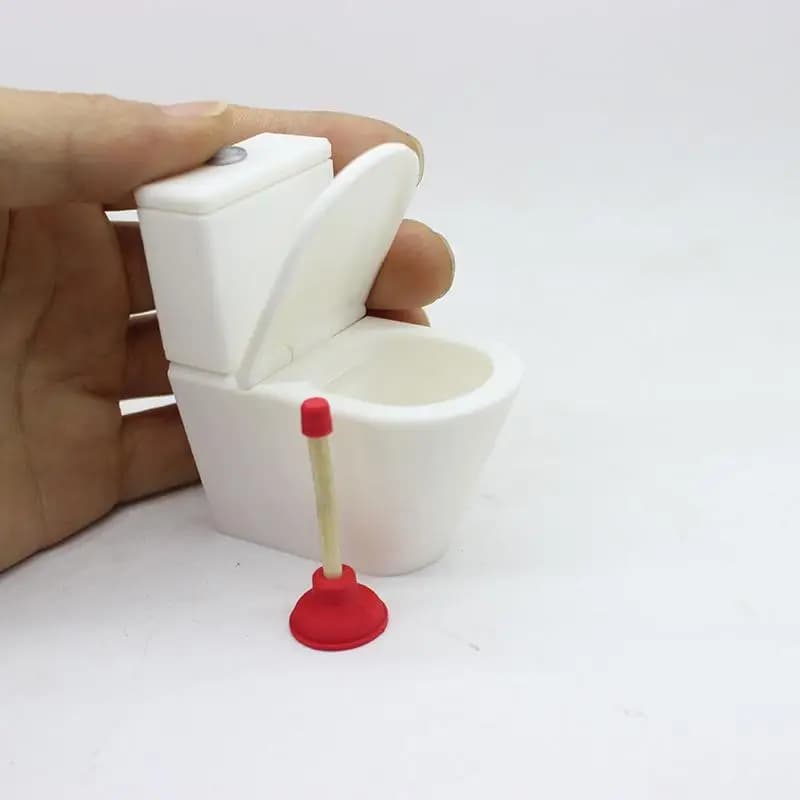 Dollhouse Simulation Toilet Seat Vintage Dollhouse Bathroom White Toilet Doll House Miniature Baby Pretend Toy Doll Accessories