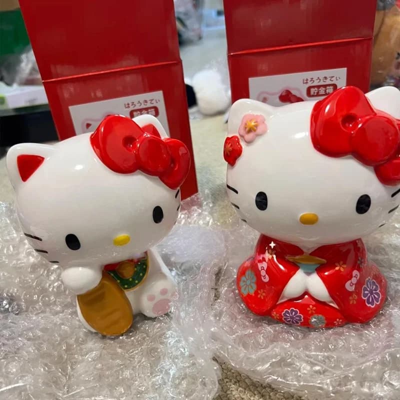 Disponibile: Autentico Salvadanaio in Ceramica Hello Kitty di Sanrio, Ornamento da Scrivania, Oggetto da Collezione Hello Kitty, Regalo Giocattolo