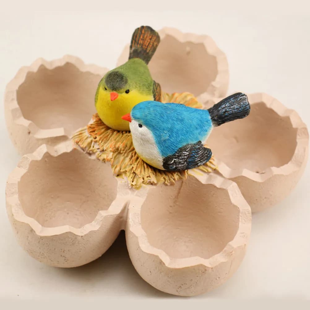 1Pcs Resin Creative Flower Pot Unique Bird Eggs Style Succulent Plant Container Table Decor Gift for Plant Lovers Resin Bonsai