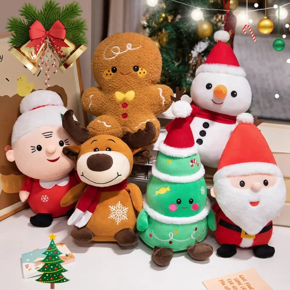 Carino PP Cotone Babbo Natale Bambola Peluche Rosso Marrone Bianco Alce Nonna Peluche Morbido 23/40/50 CM Decorazioni Di Natale Bambole Casa