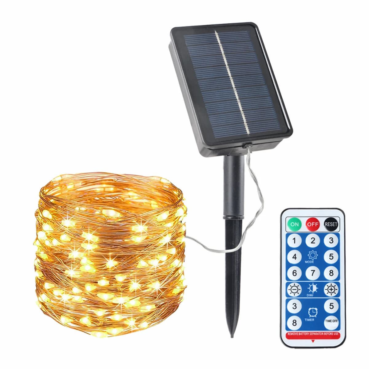 Luci da fata a stringa solare a LED a distanza 7M-32M Lampade da ghirlanda per percorso esterno Patio Impermeabile Natale Matrimonio Giardino Strada Decora