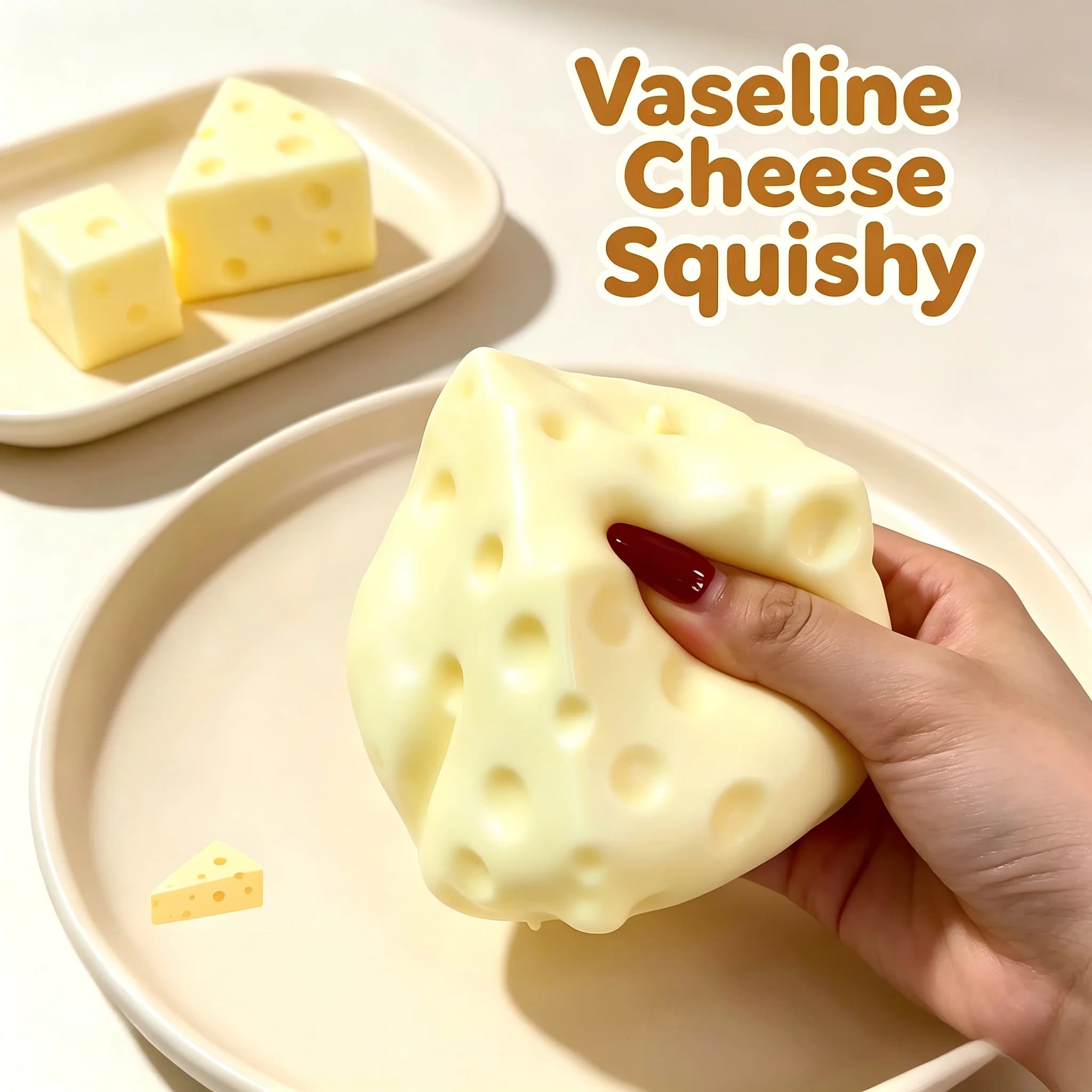 Vaseline heese Squishy Block Toy Super Soft TPR Dough-Like Filling plasticity Squeeze Fidget Toy ASMR Sensory Stress Relief