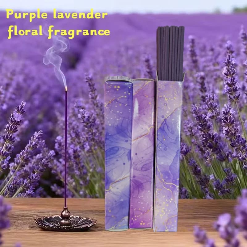 40/80/120 Lavender Oil Incense Sticks, Artificial Wood with Summer Fragrance, Suitable for Home, Camping, Patio, Swimming Pool, and Outdoor Activities - Air Purification and Relaxation, Holiday Decoration, Suitable for Yoga, Meditation, Purification, and a Great Gift.