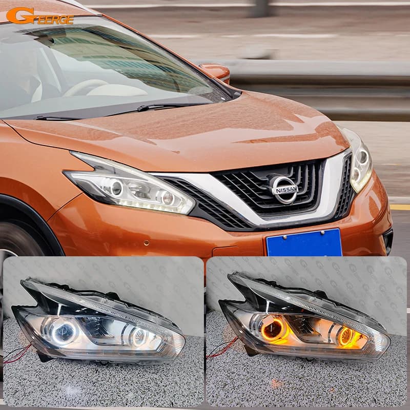 Per Nissan Murano Z52 2015 2016 2017 2018 Ultra Luminoso A/W Switchback DRL Luce diurna Indicatori di direzione LED Angel Eyes Kit Halo Anelli