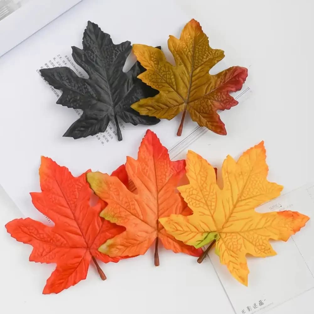 20/40pcs Artificial Plant Silk Maple Leaf Home Wedding Festival High Quality Outdoor Garden Autumn Halloween Decora DIY Gift Box