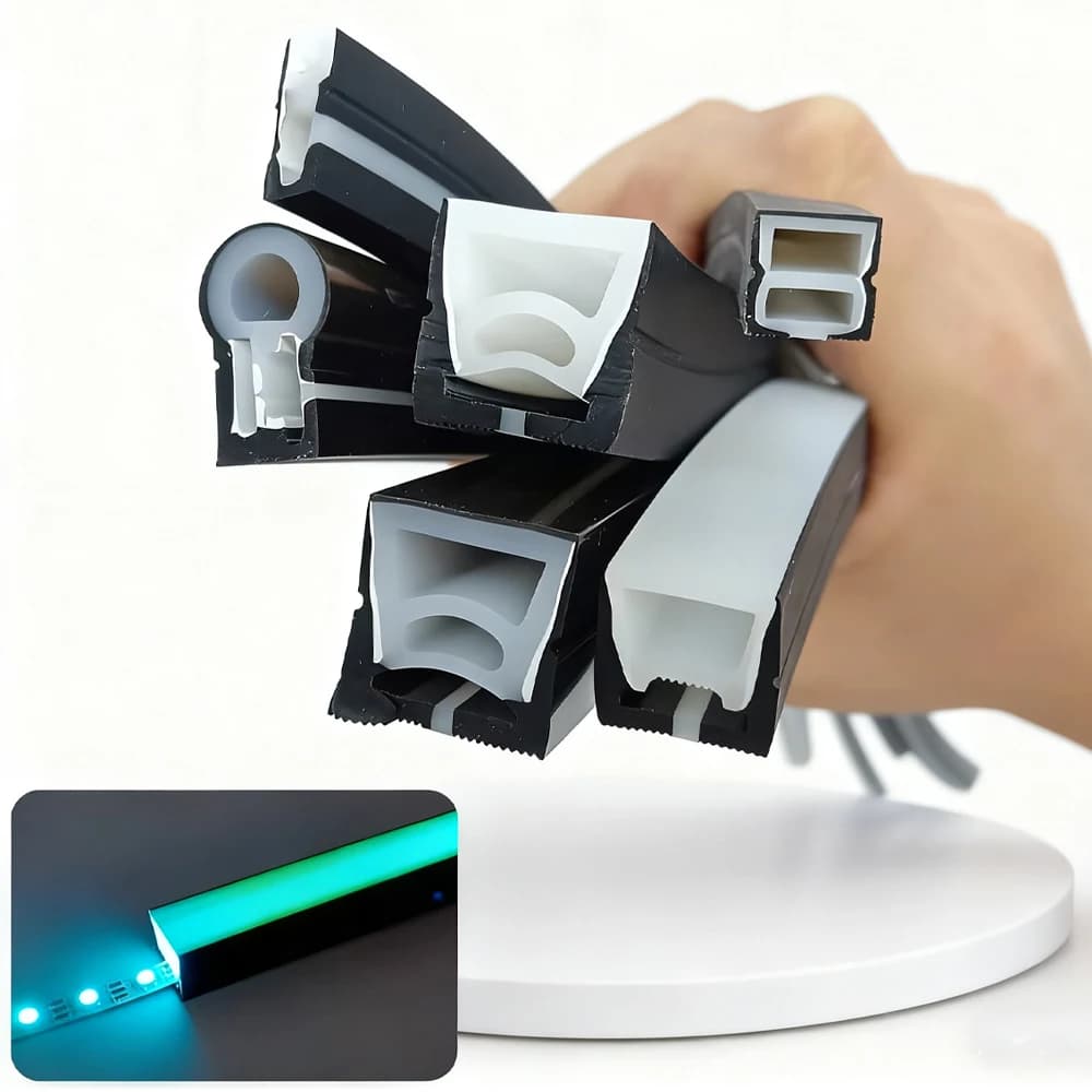 LED Black Silicone Tube Neon Light Cord Flexible Diffuser For WS2811 WS2812B 6-12mm 5050 RGB Outdoor Waterproof Tape