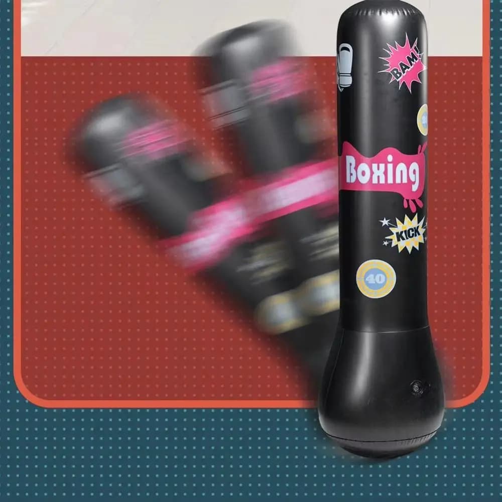 Sacco da Boxe Gonfiabile in PVC Rinforzato per Bambini, Sacco da Pugilato con Colonna d'Acqua Anti-perdita, Sacco da Fitness Unisex