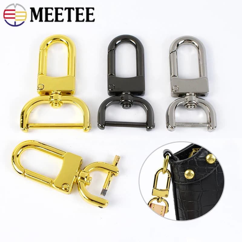 5/10 Pezzi Moschettone Girevole in Metallo da 13-26mm con Chiusura a Scatto e Vite, Gancio Portachiavi, Accessori Fai da Te per Borse