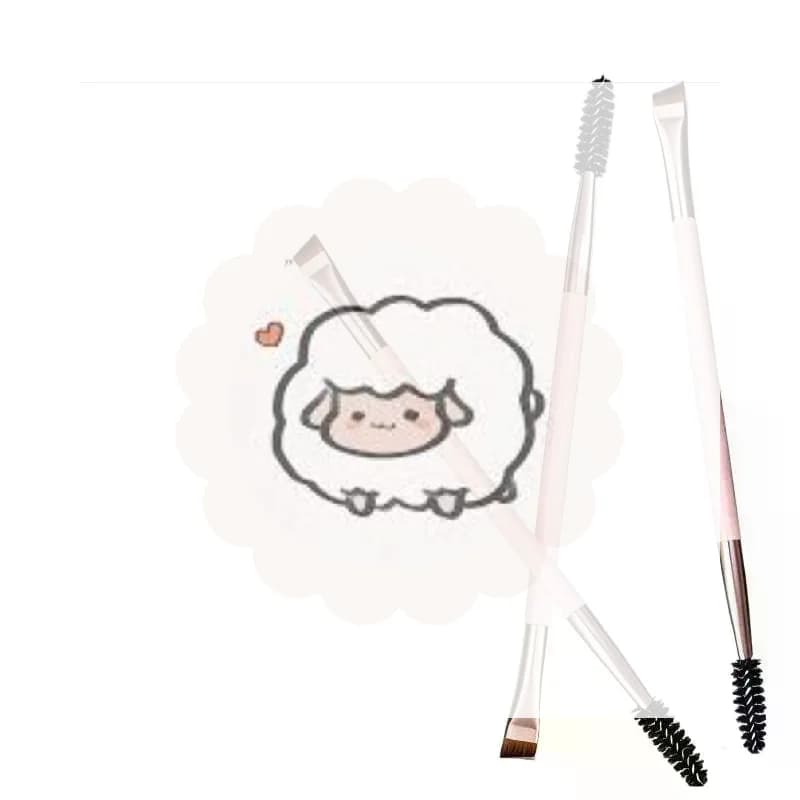 2 in 1 Double Head Makeup Tool Portable Travel Size Eyelash Blade Eyeliner Eyebrow Brush for On the Go Makeup Touch Up