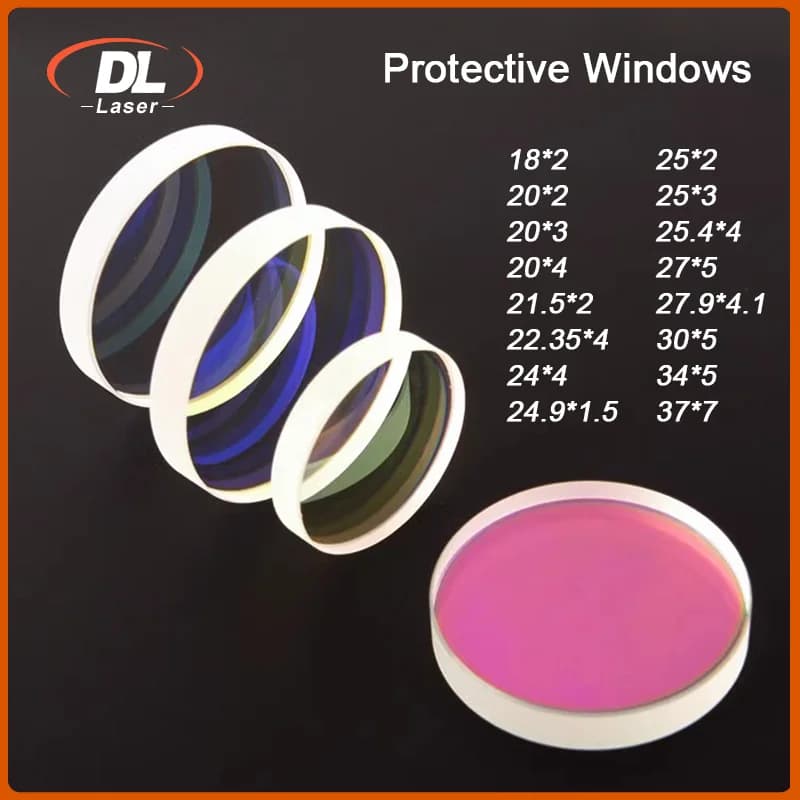 Laser Protection Lens/Protective Windows Dia18/20/22.35/24.9/25.4/26.5/27.9 /28 1064nm Optical For Fiber Laser Cutting Machine