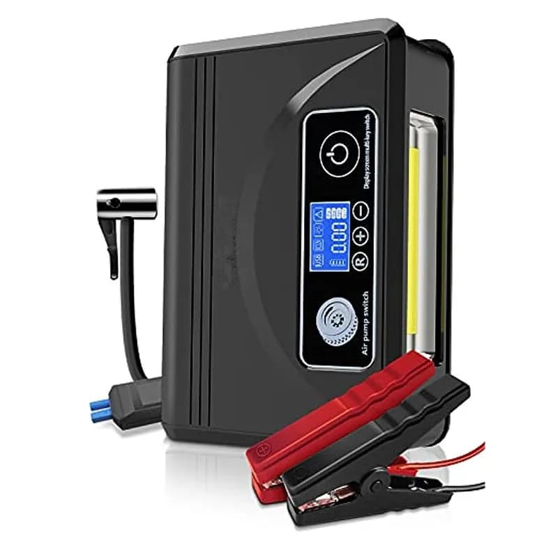 Car Jump Starter With Air Compressor, Multi-Function Jump Box 500A 12000mAh 12V Auto Battery Booster Pack With 150 PSI Inflator