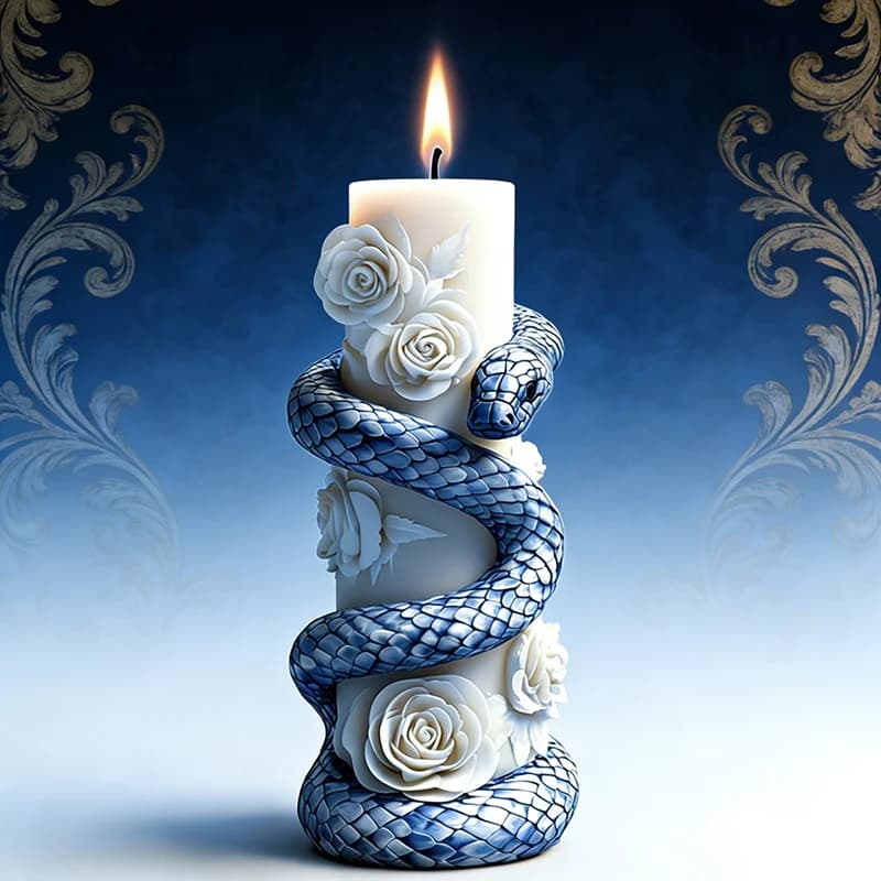 Coiled Snake Flower Cylindrical Candle Silicone Mold Snake Shape Candle Mold DIY Handmade Aromatherapy Gypsum Epoxy Resin Mould