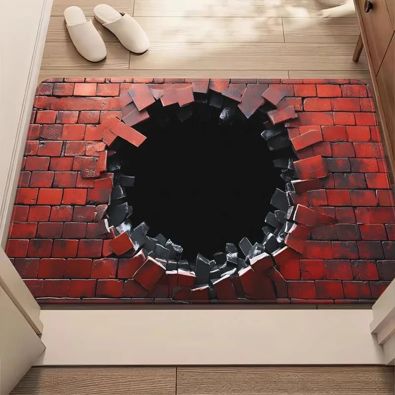 Tappeto con foro visivo 3D Tappeto illusione creativa Bagno Soggiorno Tappetino antiscivolo che assorbe l'acqua Decorazione della casa