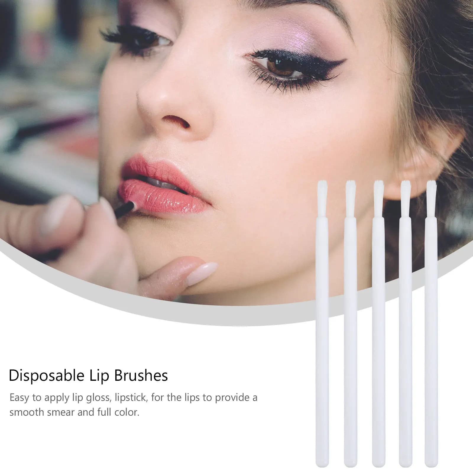 100Pcs Nylon Makeup Lip Brush Disposable Lipstick Gloss Applicators for Travel Home Salon Use Makeup Accessories