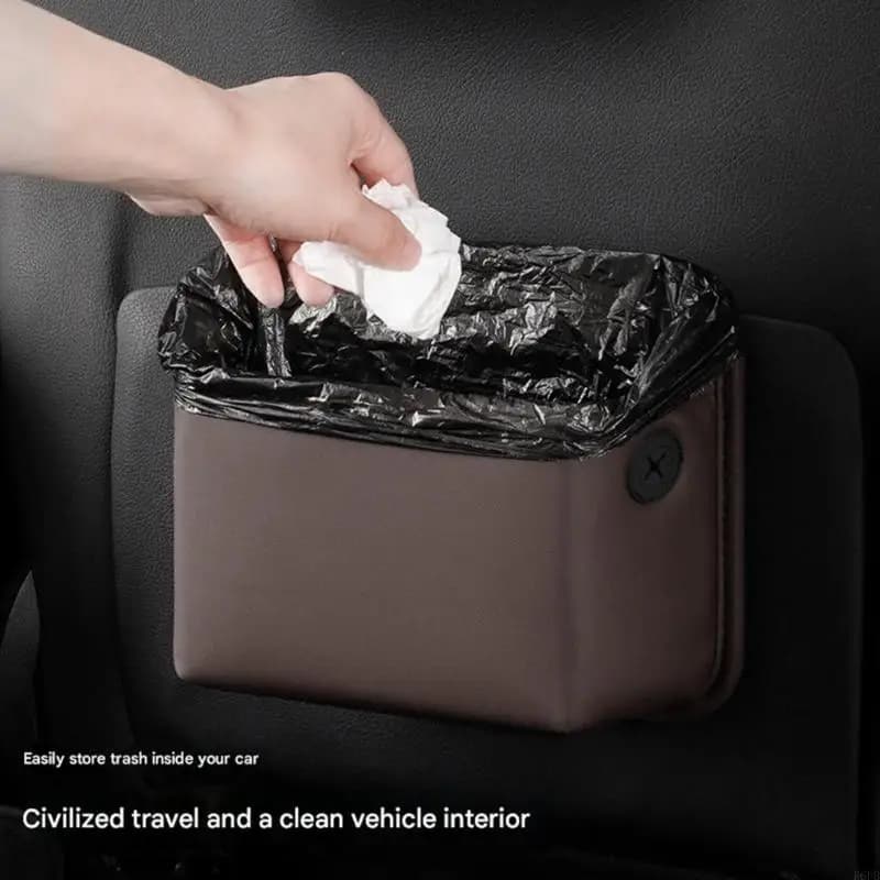 Easy Cleaning Storage Box Dust Bin Automotive Interior Trash Can Waste Container R6FB