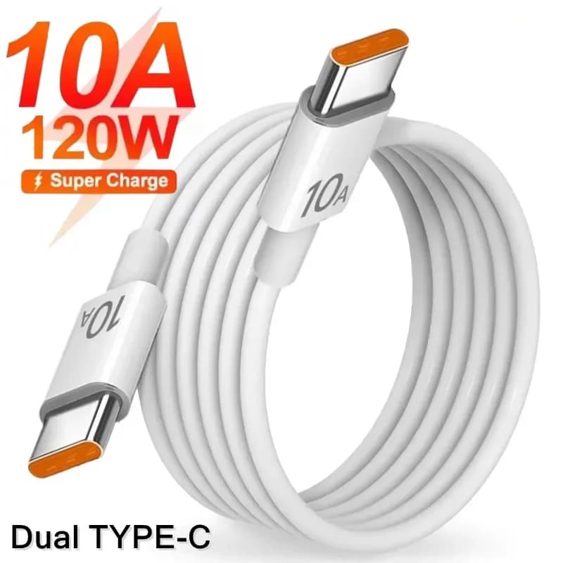 Cavo dati di ricarica super veloce doppio USB-C a tipo C da 120 W 10 A per iPhone Samsung Cavo di trasferimento rapido 0,25 m/1 m/2 m/3 m