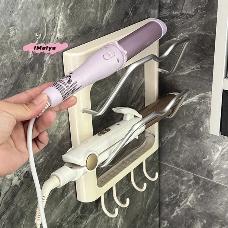 Wall mount for hair dryer and curling, hair dryer, hair dryer, shelf for bathroom accessories