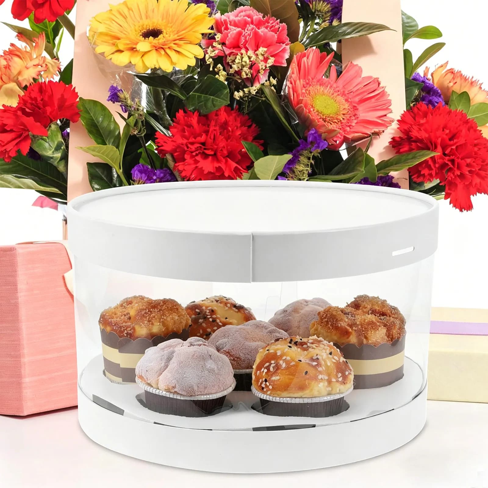 Scatole Trasparenti per Cupcake con Design a Scomparti per Cupcake, Muffin, Crostate all'Uovo, Contenitori per Dessert, Conservazione Trasparente
