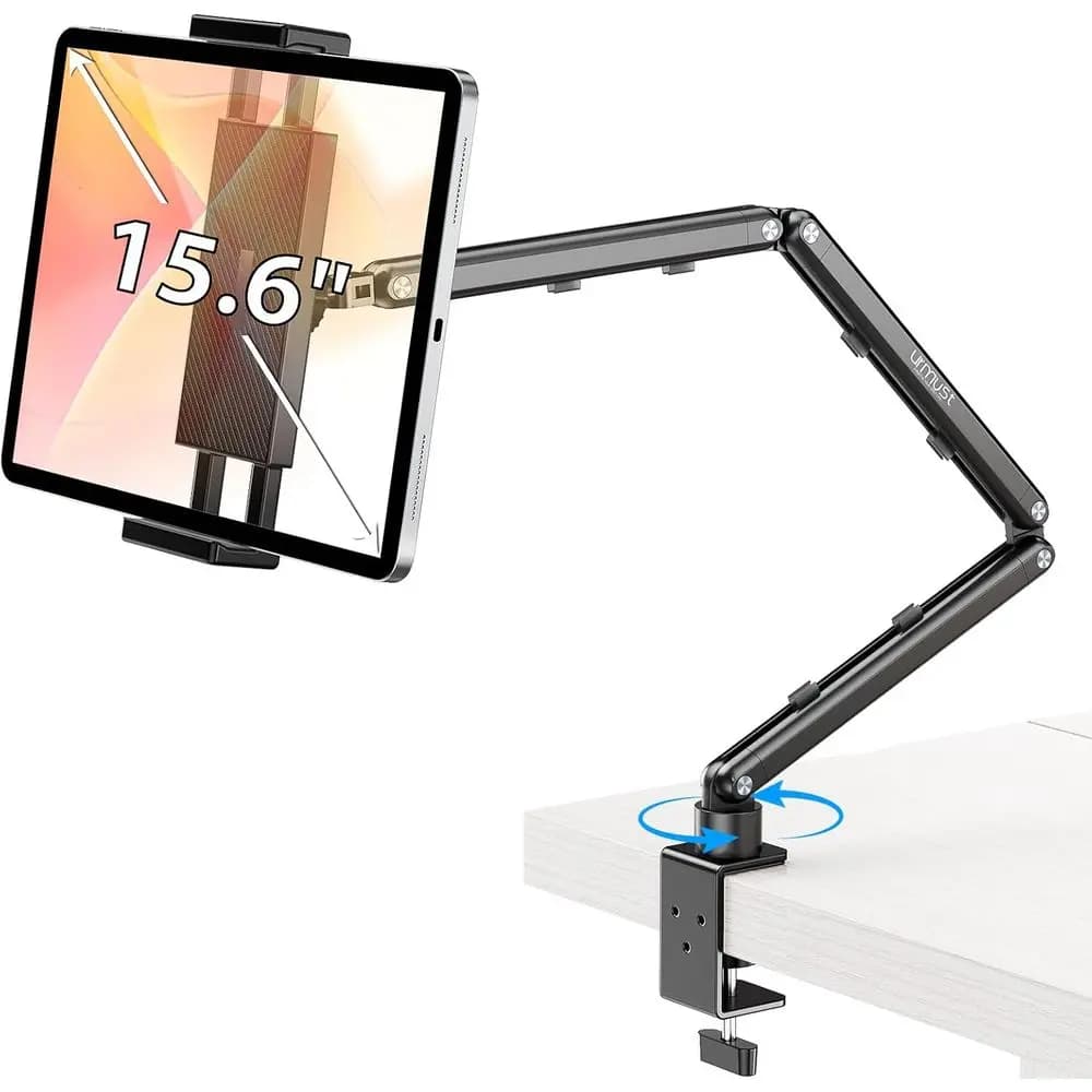 Adjustable desk support for tablet with 360° rotation Support for iPad Pro/Air/Mini, Suitable for Kitchen, Work and Video Calls