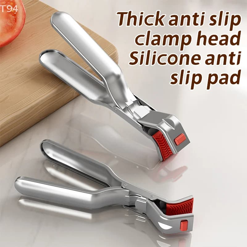 For Frying Pans Air Fryer Steamers Oven Stainless Steel Gripper Clips Hot Dish Plate Anti-Scald Clip Non-slip Bowls Clamp Holder