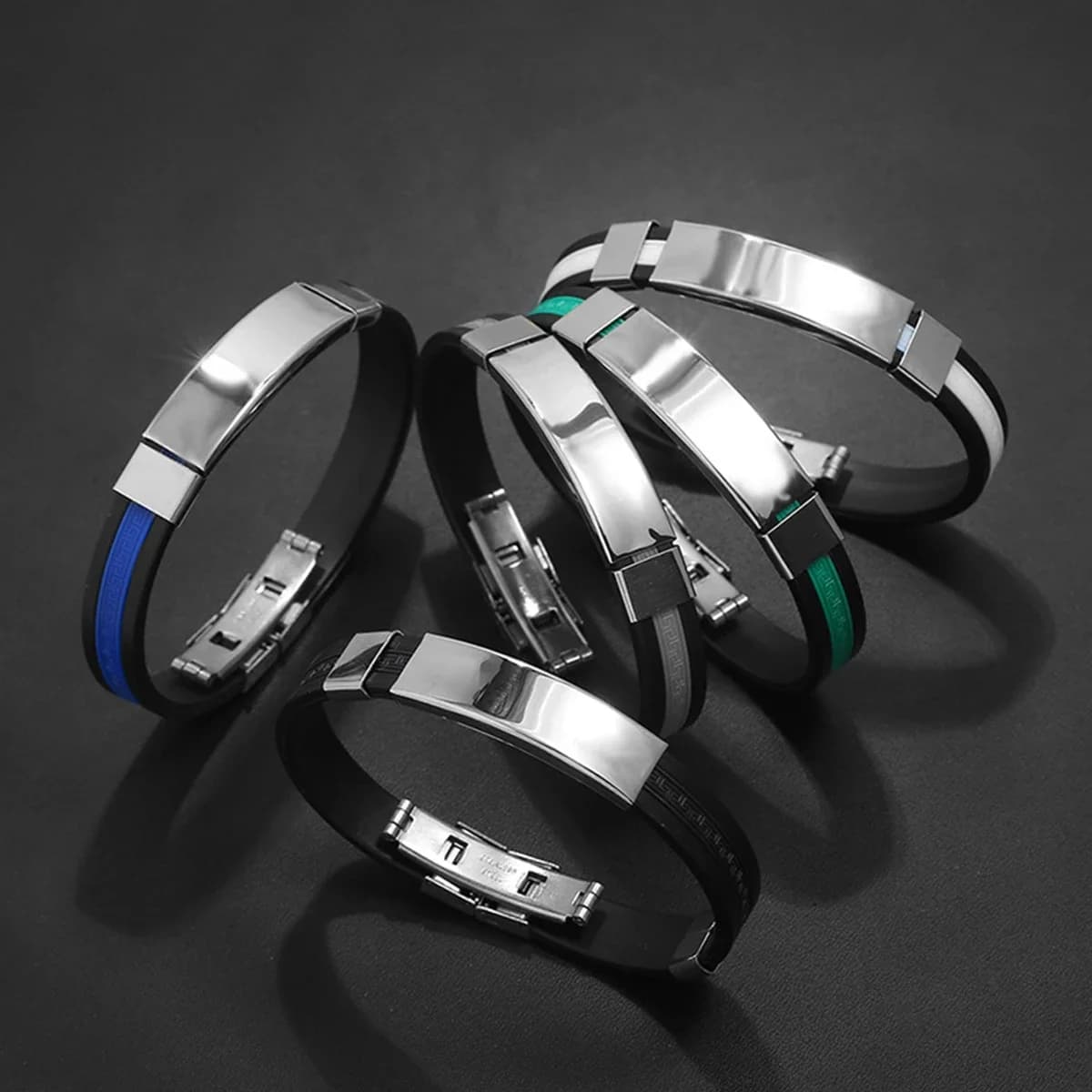 Braccialetto da uomo di moda cinturino in Silicone con fibbia in acciaio inossidabile braccialetto sportivo da basket regalo di gioielli semplici