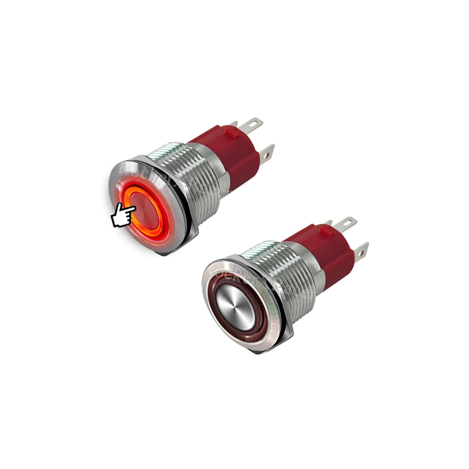 Waterproof 12/24V Momentary (ON)-OFF Push Switch M19 Stainless Steel Button for Marine Boat Auto Horn Anchor Up Down