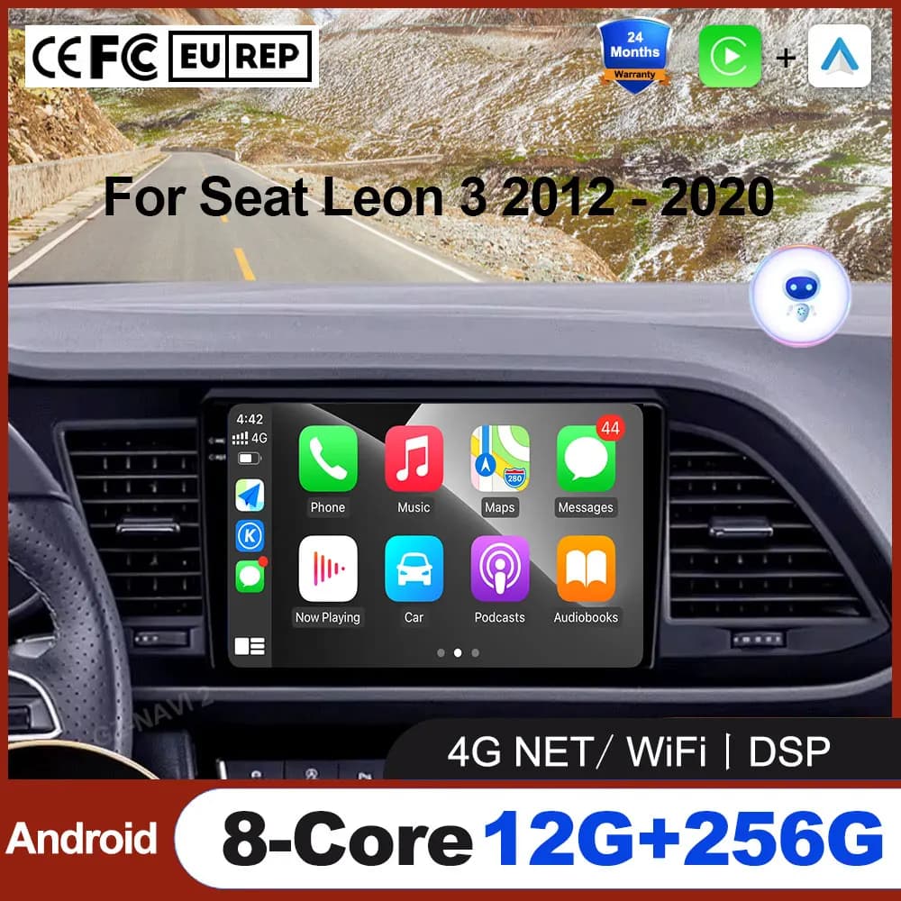 Per Seat Leon 3 2012 - 2020 Android 16 Auto Radio Wireless Carplay Auto Multimedia GPS Vadio Lettore Accessorio Strumenti Ventola 4G + Wifi