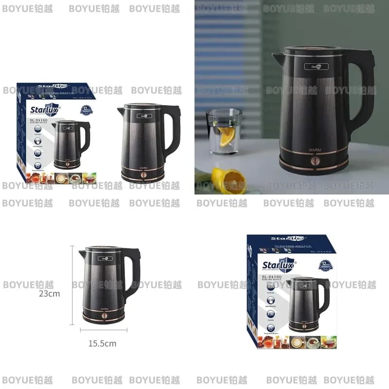 2.5L Electric Kettle Double Wall Stainless Steel Large Capacity Fast Boiling Water Heater EU Standard Home Kitchen Appliance