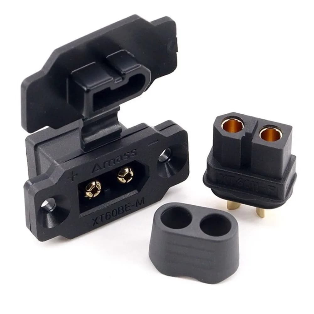 Amass XT60BE-M-F Connector Black Yellow East to Install XT60BE Male Plug with Cover Portable Female Plug for RC FPV Motor ESC