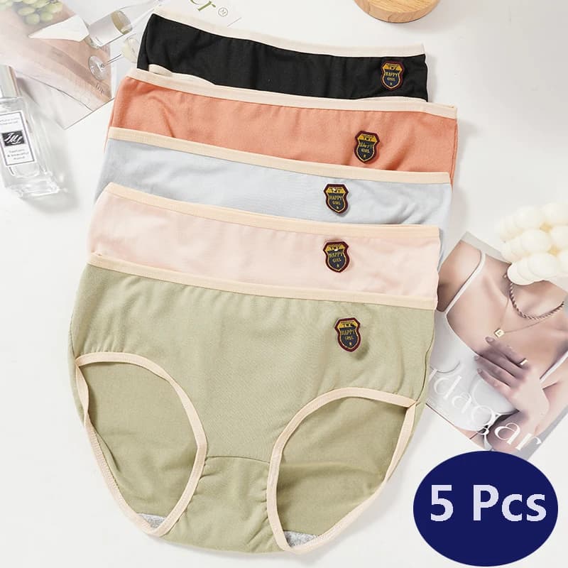 5 pezzi M-XL biancheria intima da donna mutandine morbide slip comfort tinta unita da ragazza vita media mutande senza cuciture lingerie femminile