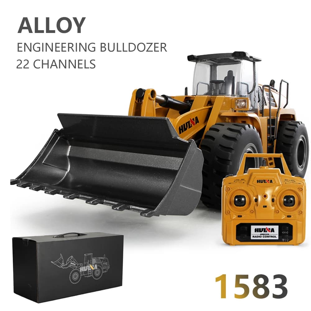 HUINA 1583 1/14 22 Canali In Lega di Controllo Remoto Caricatore Simulazione Bulldozer Veicolo di Ingegneria Giocattoli per I Bambini Regali per Bambini
