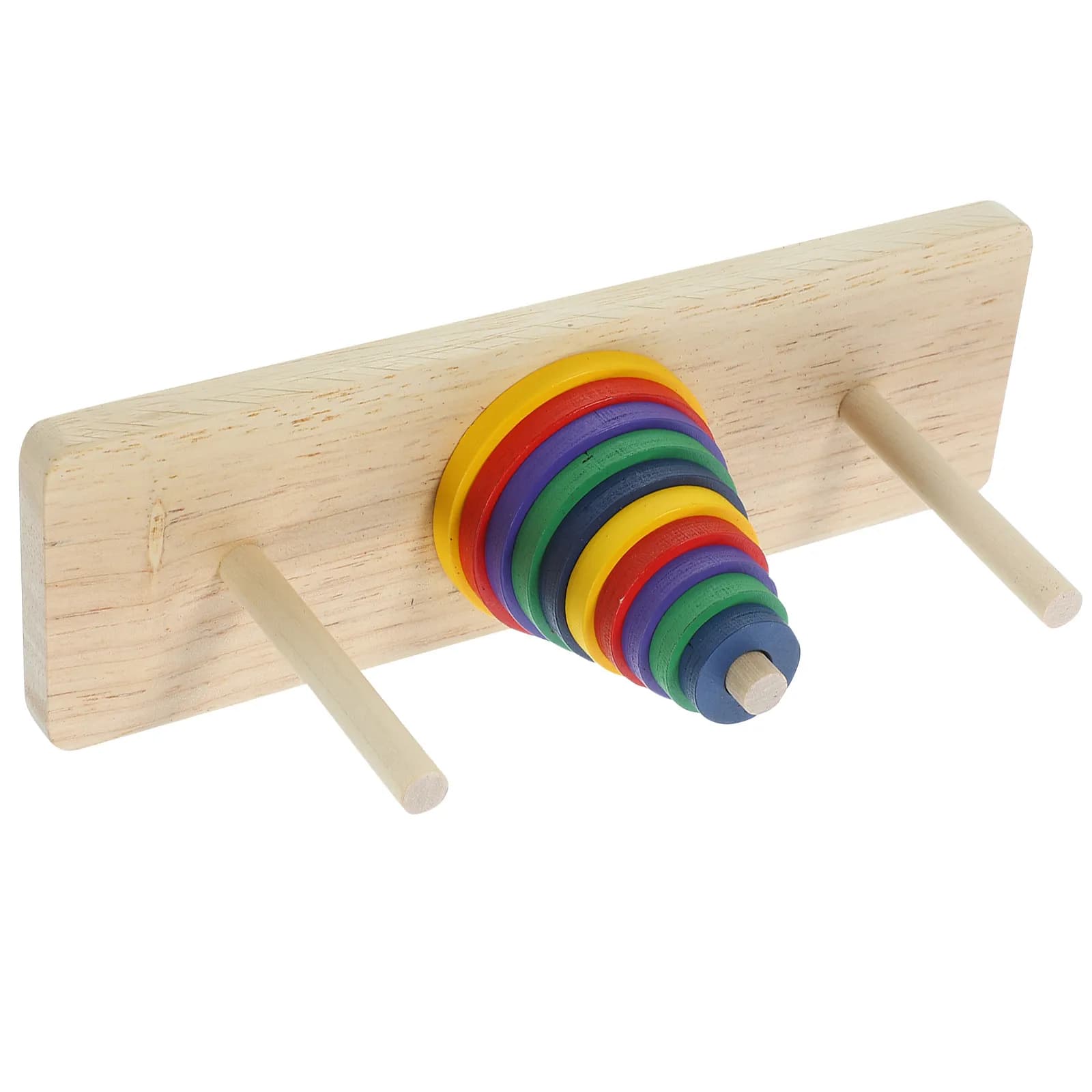 1 set di puzzle intellettuali colorati in legno con torre di Hanoi per il relax domestico e lo sviluppo della logica