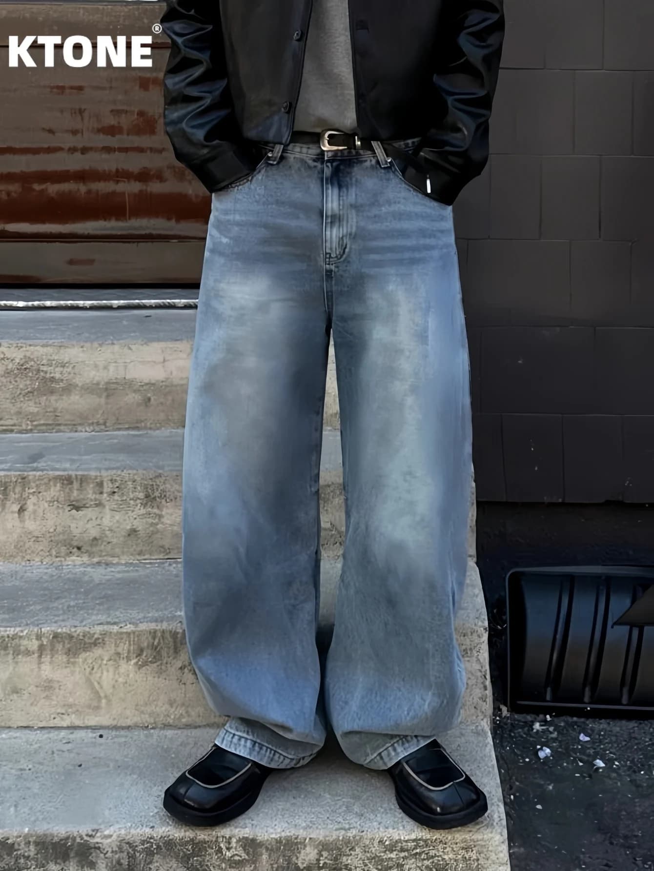 Jeans blu da uomo originali slim fit, stile Y2K casual, pantaloni in denim morbido per outfit da strada quotidiano, JEANS da donna