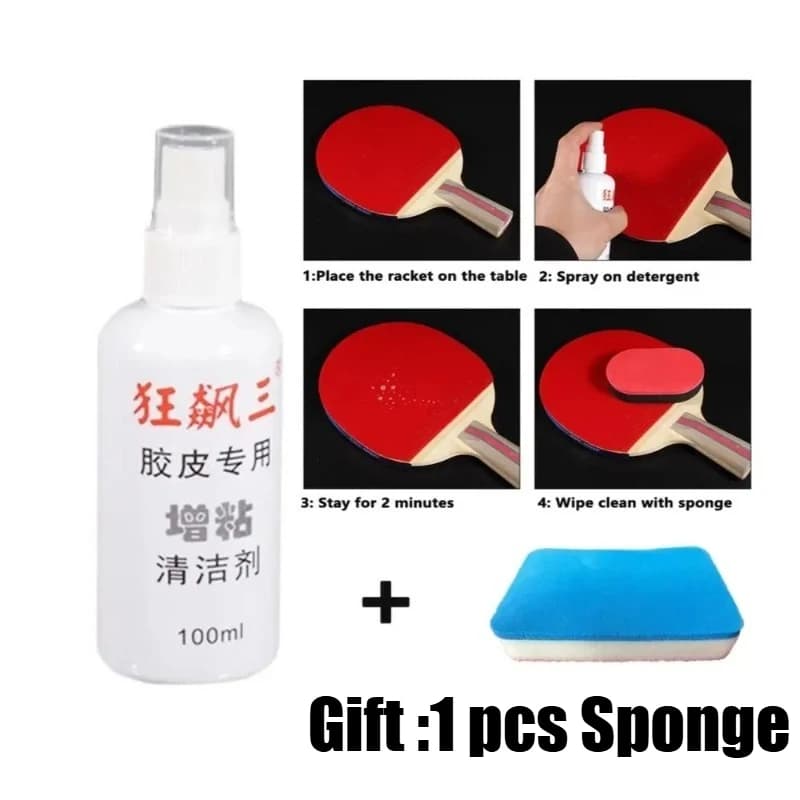 Spray detergente per gomme da ping pong 2026 HURRICANE 3, 100ml, nutriente per superfici in gomma per racchette da ping pong
