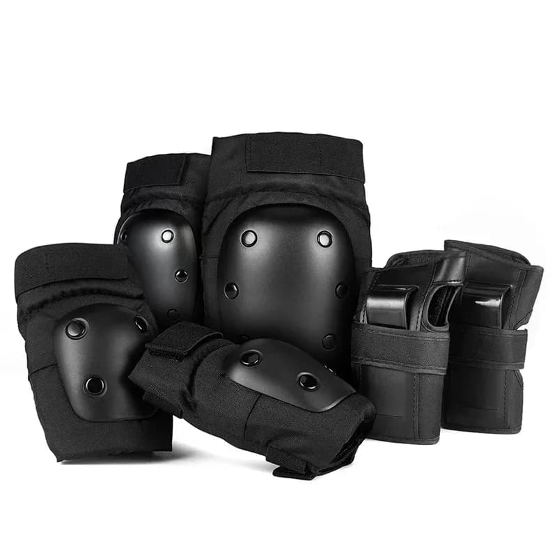 Set di equipaggiamento protettivo per pattinaggio a rotelle Ginocchiere con guscio rigido Protezioni per gomiti Protezioni per i polsi per pattinaggio su ghiaccio, skateboard e allenamento su bici