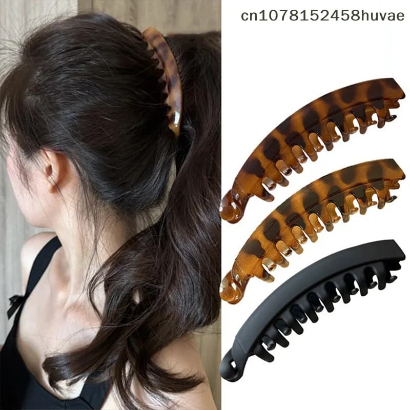 {MAX-66} Hair Clips Solid Color Banana Clip Women's Hair Accessories Fashion Ponytail Barrettes Hair Claws Hairpins Headwear